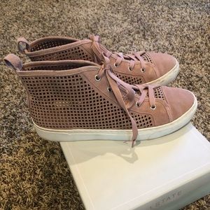 1. State Dulcia Blush Perforated High Top Sneakers